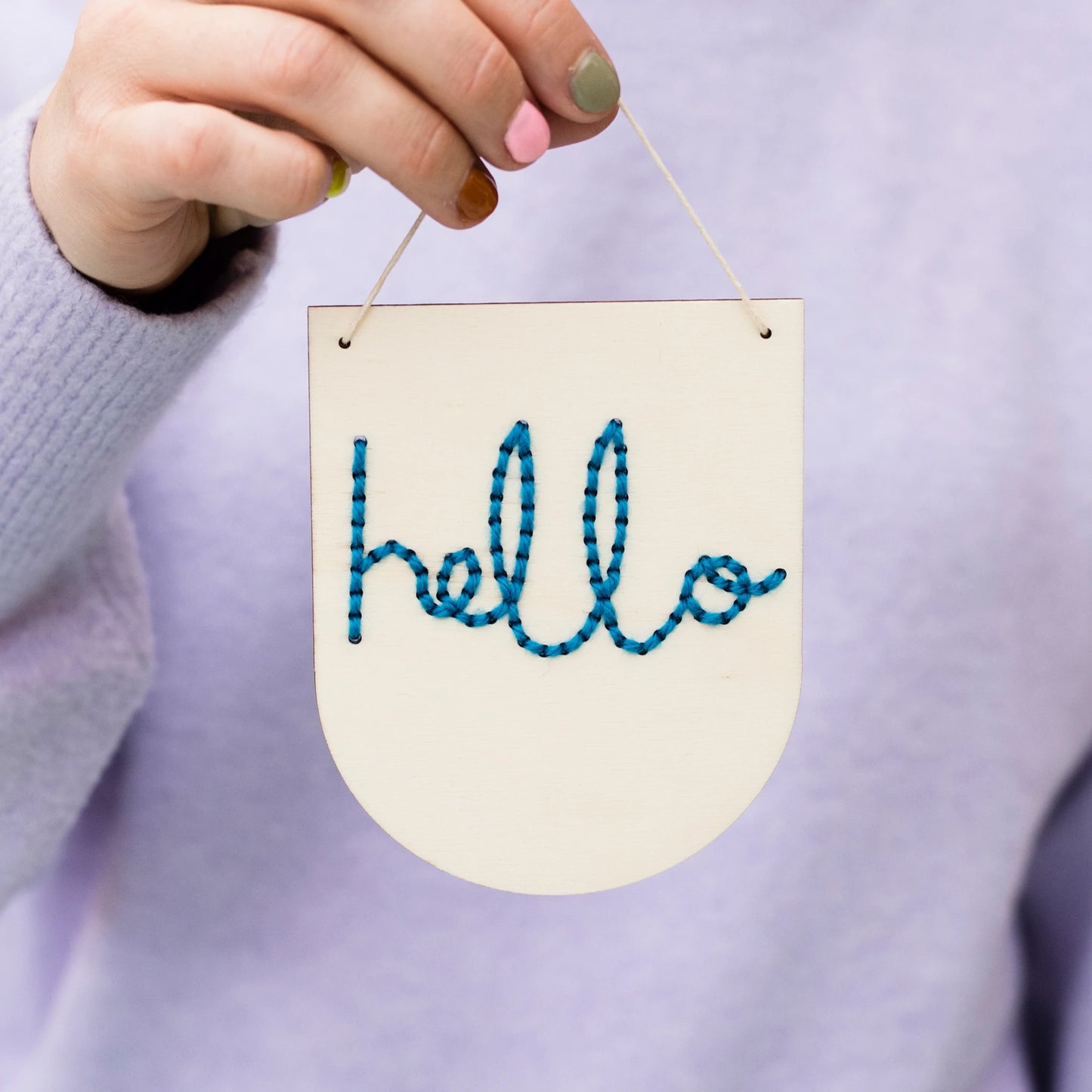 Hello Banner Embroidery Kit - The Unusual Pear