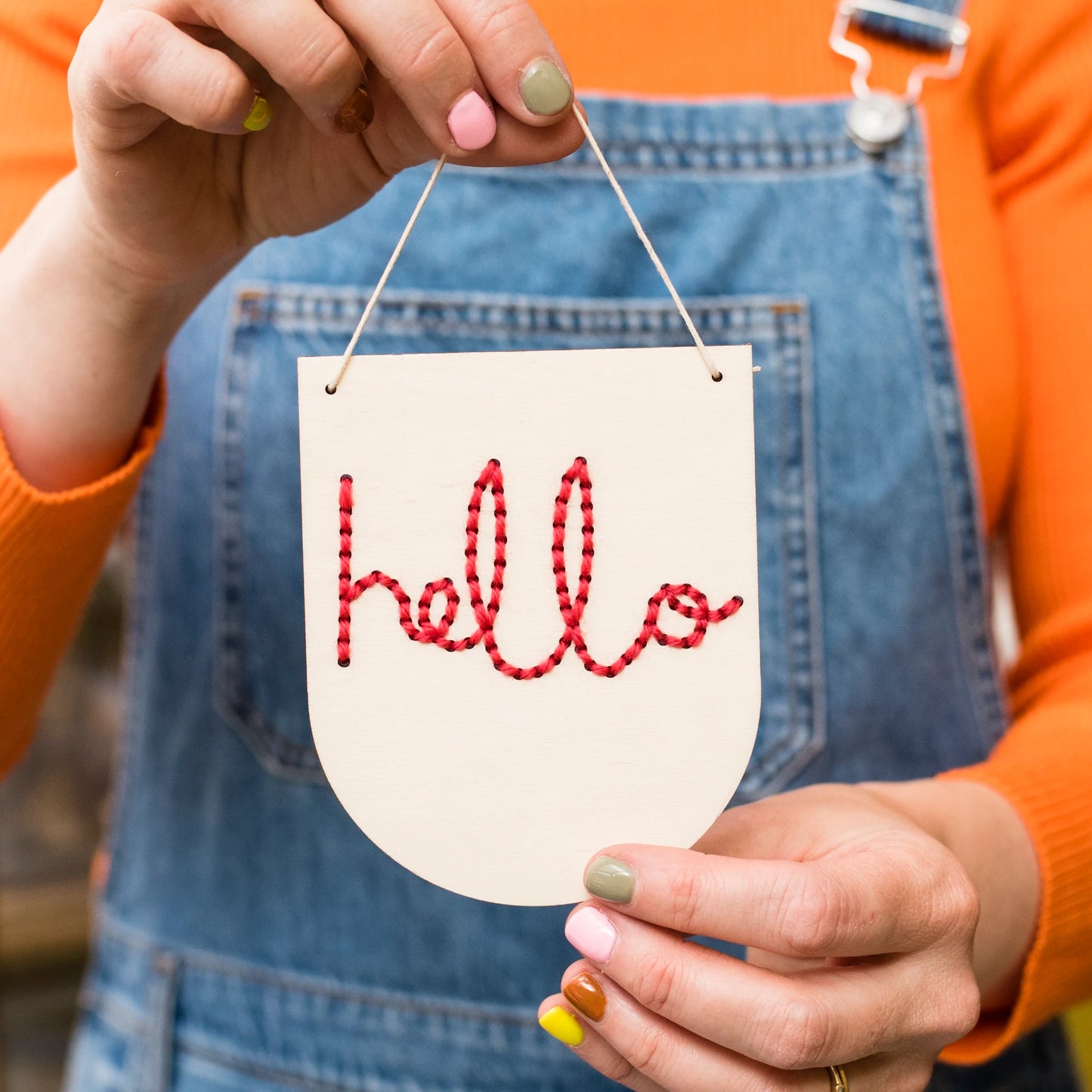 Hello Banner Embroidery Kit - The Unusual Pear