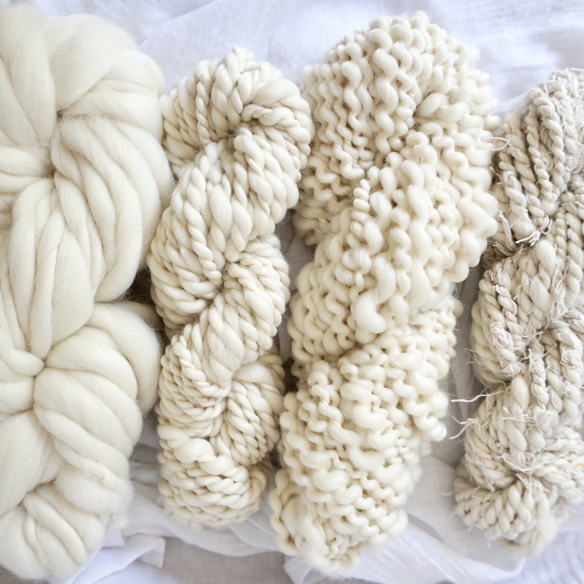 Hand Spun Yarn - Natural Bundle - The Unusual Pear