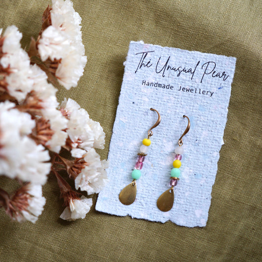 yellow green gold earrings