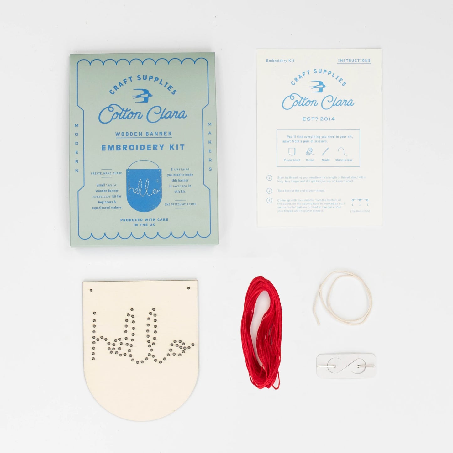 Hello Banner Embroidery Kit - The Unusual Pear