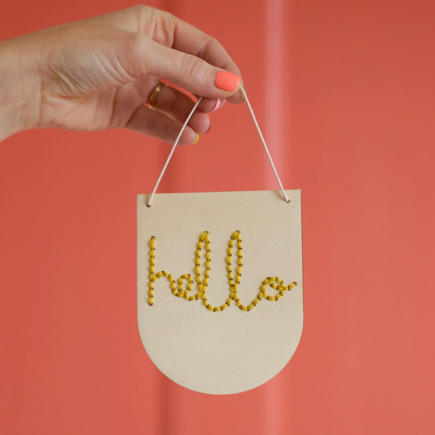 Hello Banner Embroidery Kit - The Unusual Pear